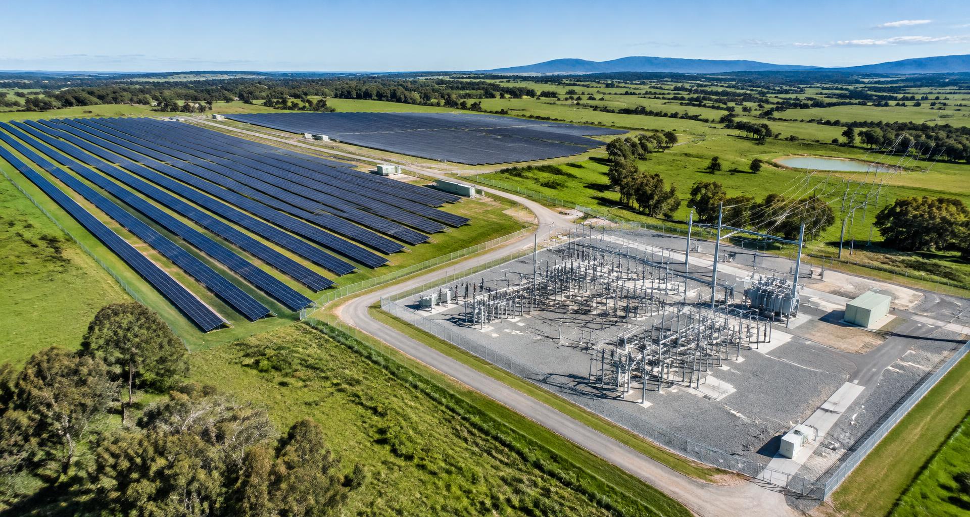Solar installation and connected electrical substation